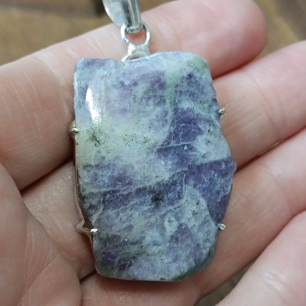 ~Lovely, Unique, One-Of-A-Kind Handcrafted Lavender & White  Lepidolite Pendant~